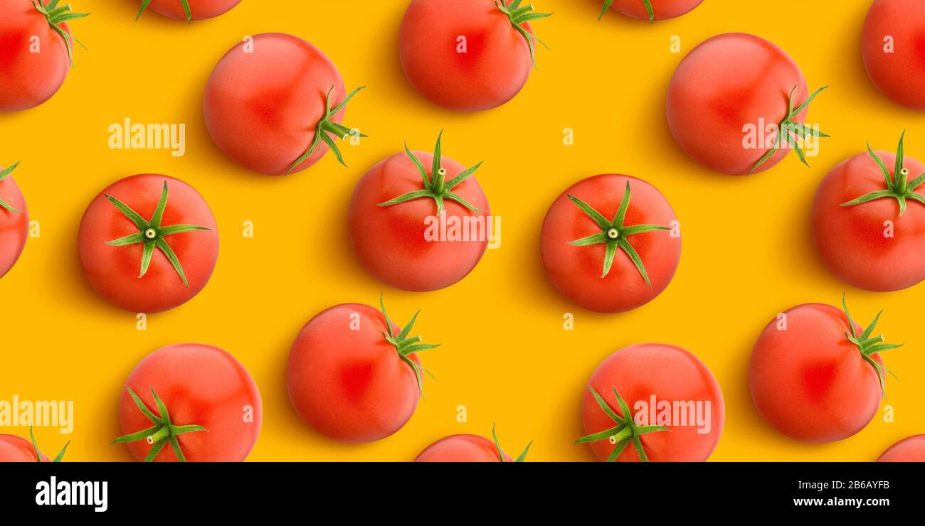 Tomato isolated on white background, flat lay, top view Stock Photo