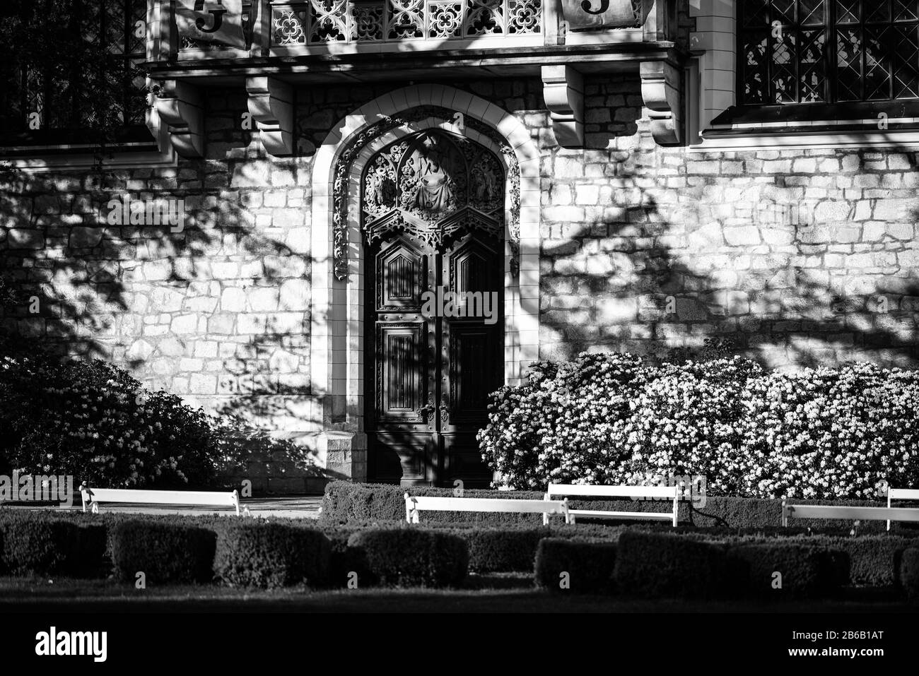 Bohemian neo gothic architecture Black and White Stock Photos & Images ...