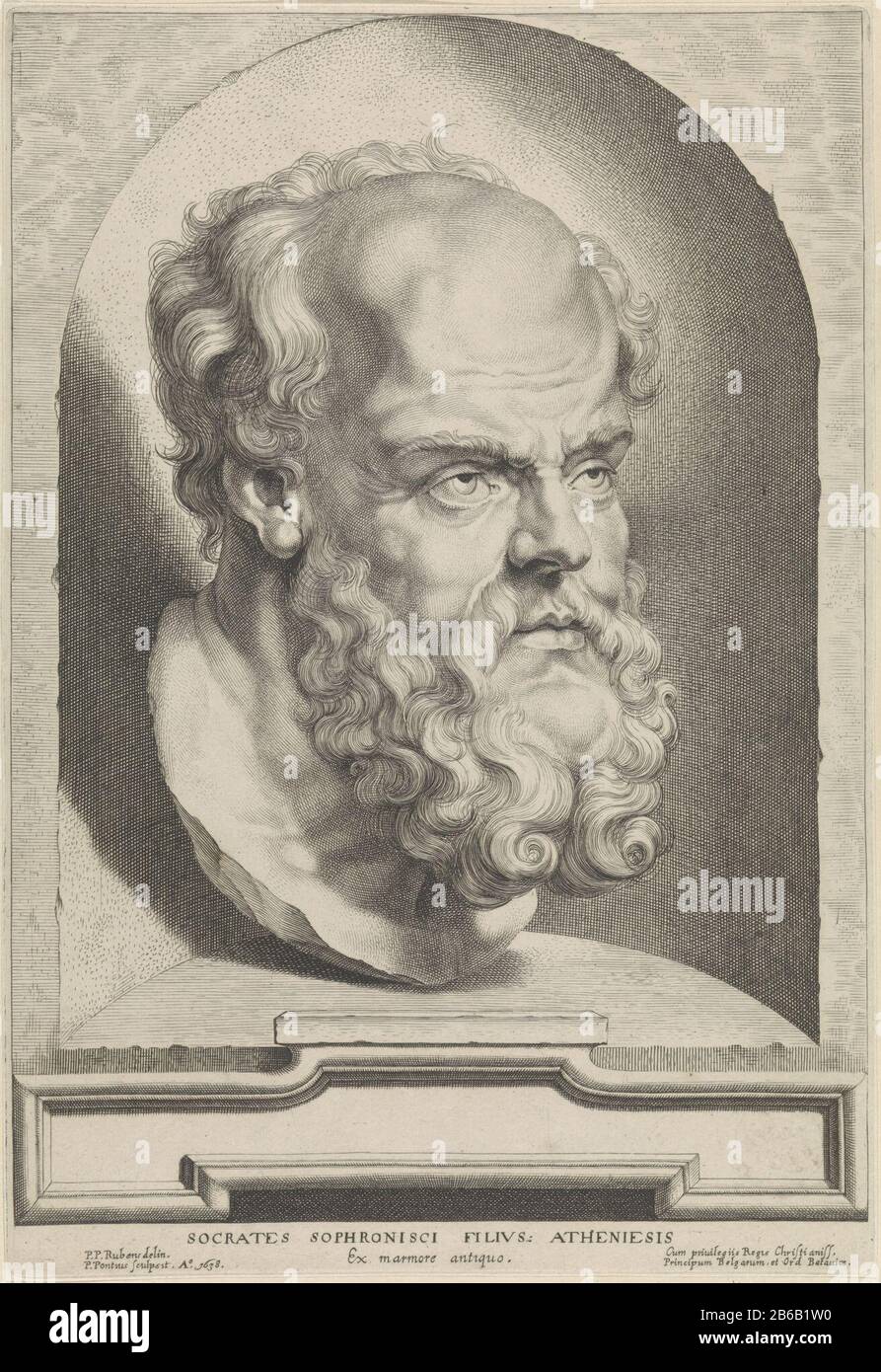 Antique bust of Socrates Socrates Sophronisci Filivs Atheniesis (title ...