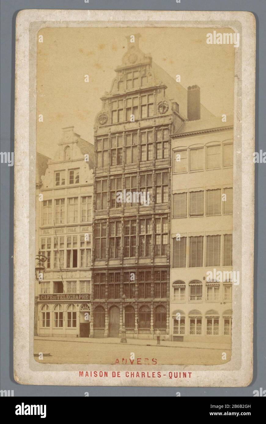 Antwerp, home of Charles V Anvers, Maison Charles-Quint Property Type: photo carte de visite Object number: RP-F F24299 Manufacturer : Photographer: anonymous Date: 1855 - 1900 Dimensions: whole: H 107 mm × W 68 mm Stock Photo