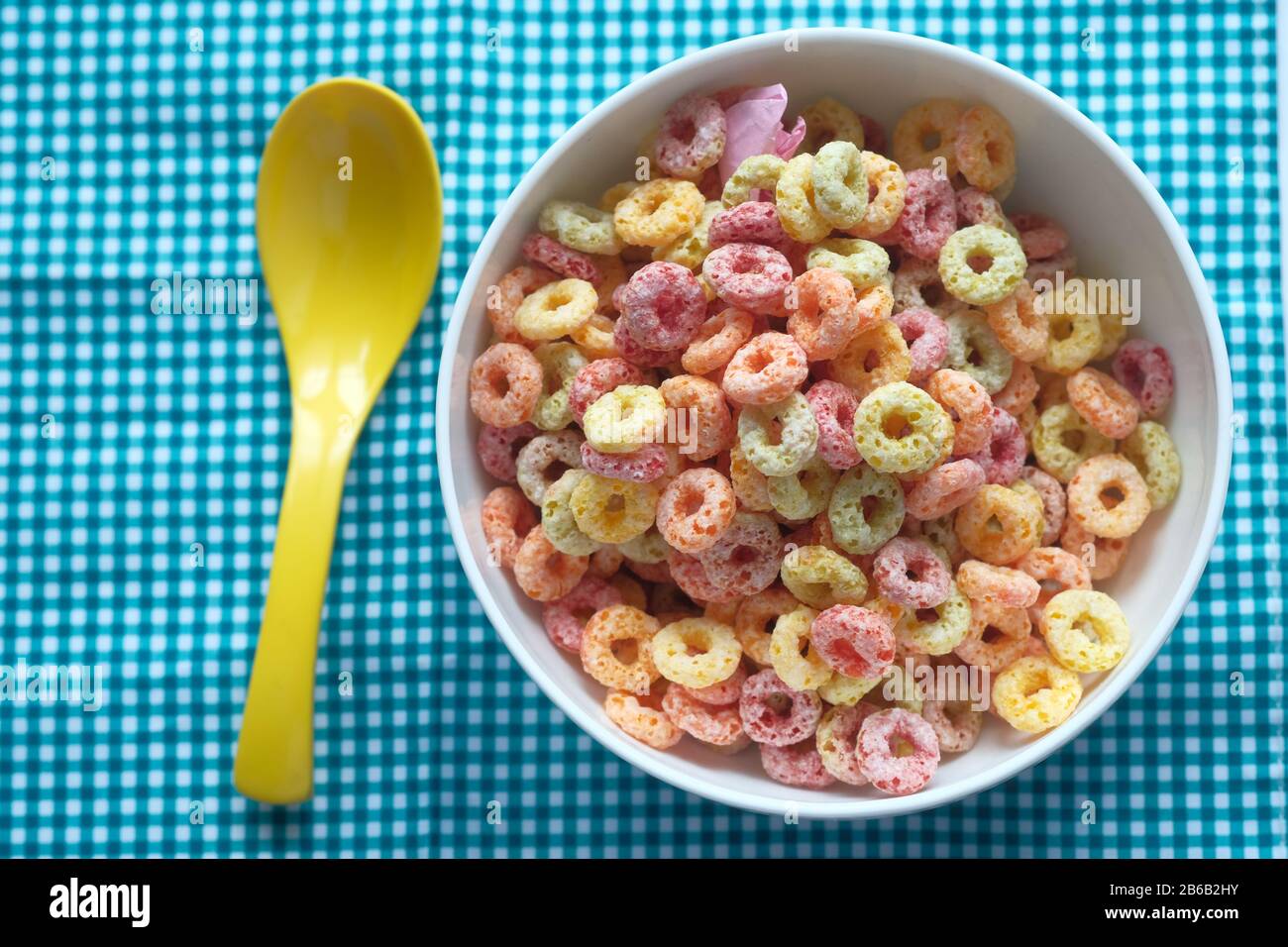 colorful corn flakes in a bowl for breakfast Stock Photo Alamy