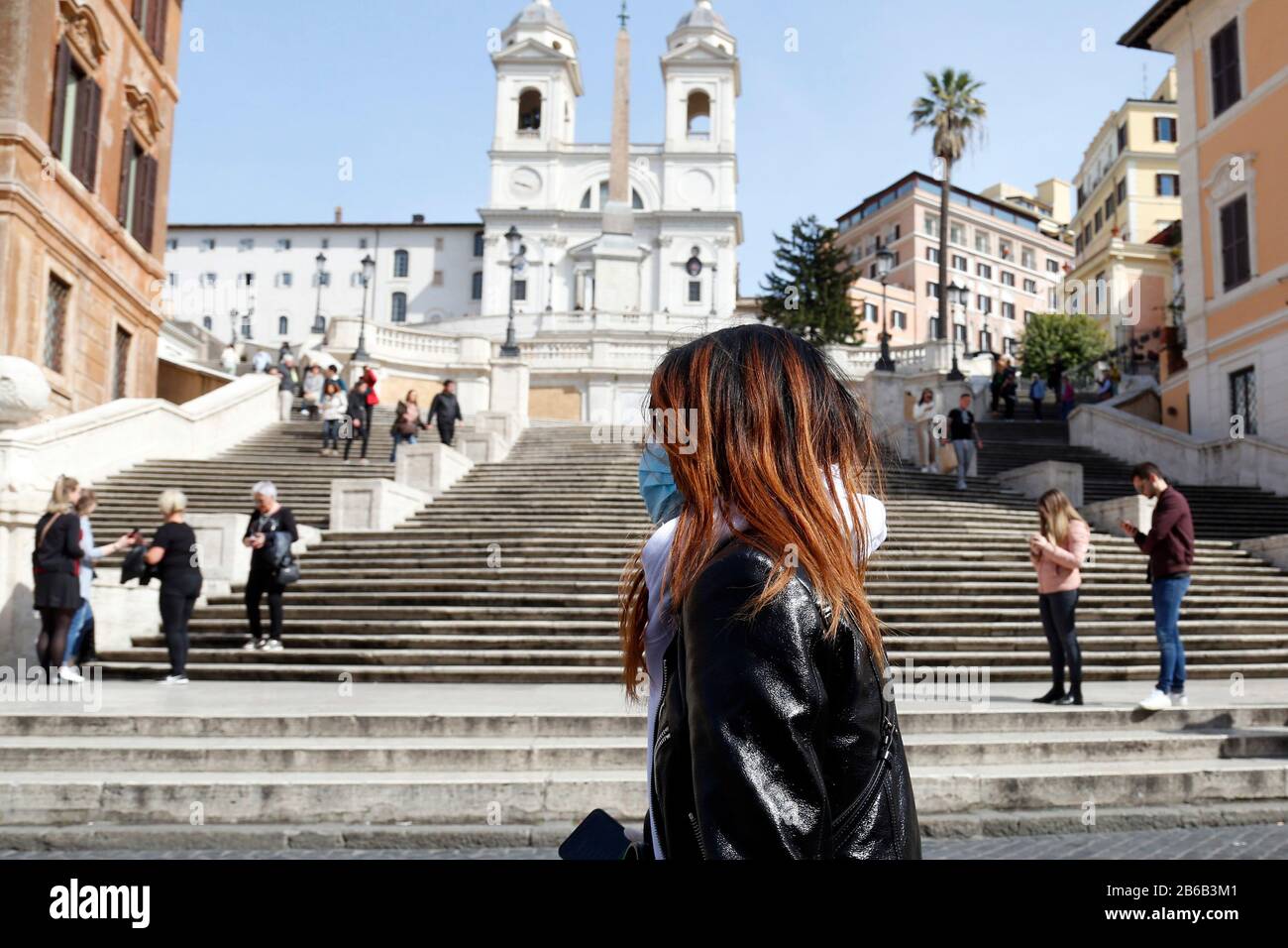 Rome, Italy. 10th Mar 2020. Roma, Italia. 10th Mar, 2020. Spanish steps  empty Rome March 10th 2020. Rome the day after the last Minister Council's  decree, that extends the restrictions from North