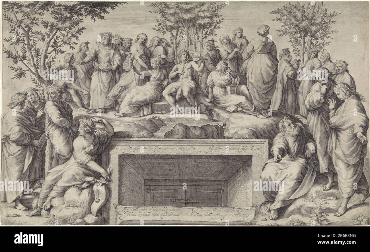 Apollo On Parnassus Apollo Surrounded By Poets And Muses On Mount