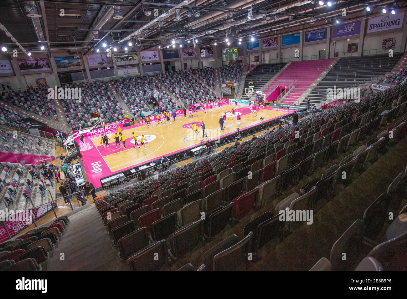 Bonn, Germany. 10th Mar, 2020. Telekom Dome, Basketball, FIBA Champions League, Telekom Baskets Bonn vs AEK Athens: The game will take place without an audience due to the decree of the Ministry of the Interior NRW. Credit: Juergen Schwarz/Alamy Live News Stock Photo
