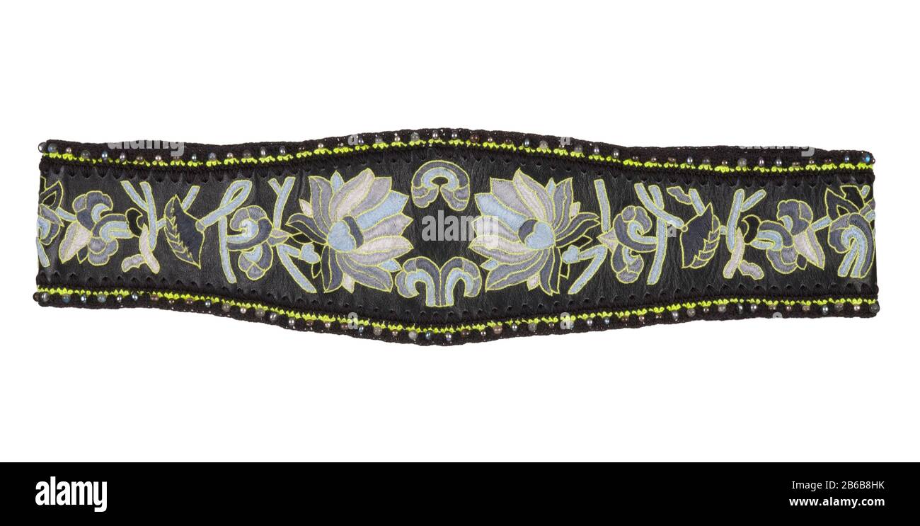 Ladies belt with sewn design. Stock Photo