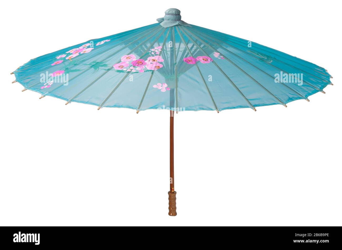 A light blue parasol sunshade. Stock Photo