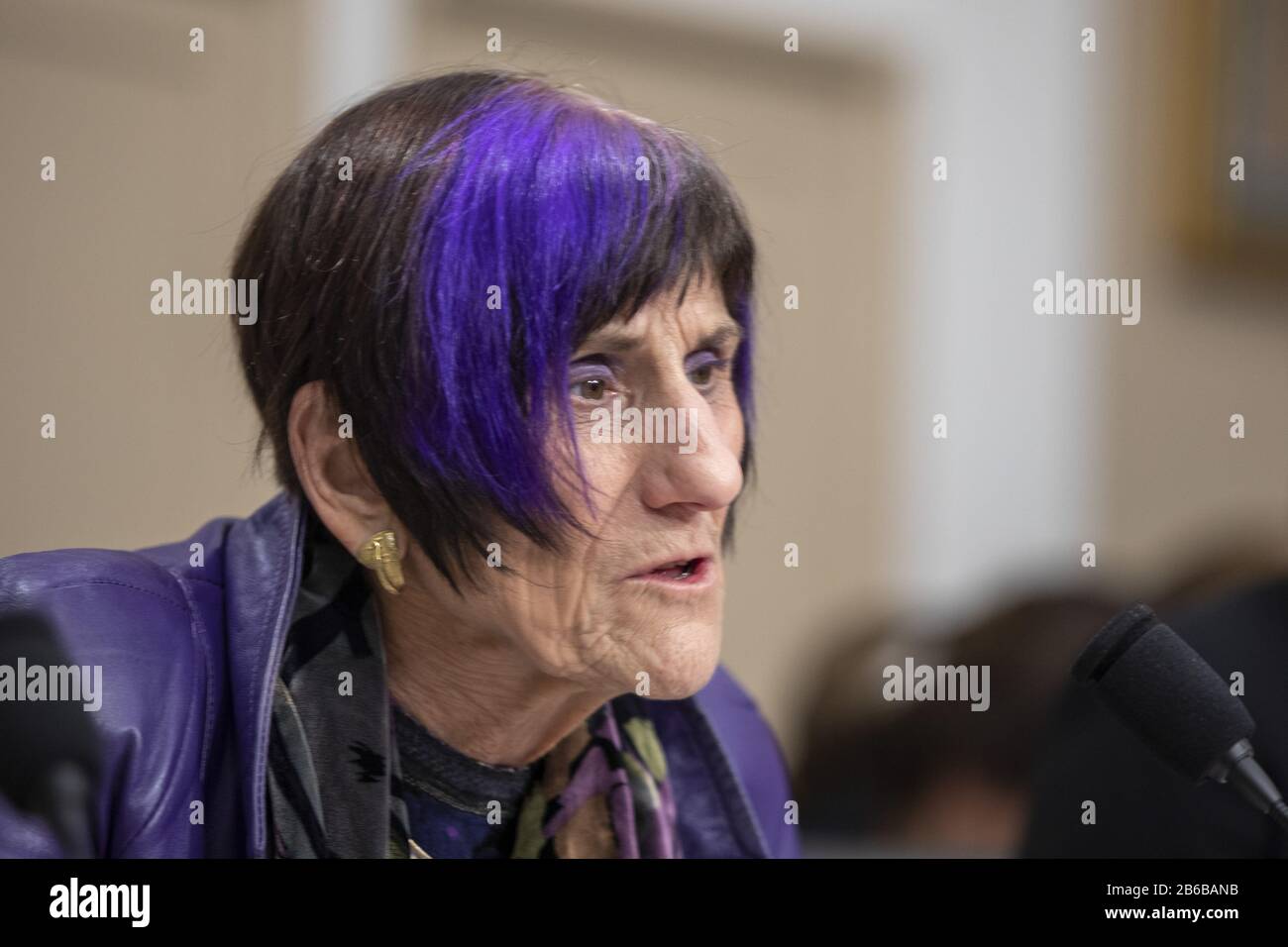 Chairwoman Rosa DeLauro, (D-CT)  prepares before at the House Appropriations Labor, Health and Human Services, Education and Related Agencies Hearing on Capitol Hill in Washington, D.C. on Tuesday, March 10, 2020.    About 755 people in the U.S. have been confirmed to have the virus, those, 26 people have died, with deaths in Washington, California  and Florida.     Photo by Tasos Katopodis/UPI Stock Photo