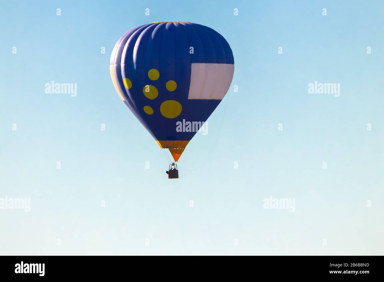 Aerostatic Balloon flying in Seville in the aerostatic balloon race of 2020 Stock Photo