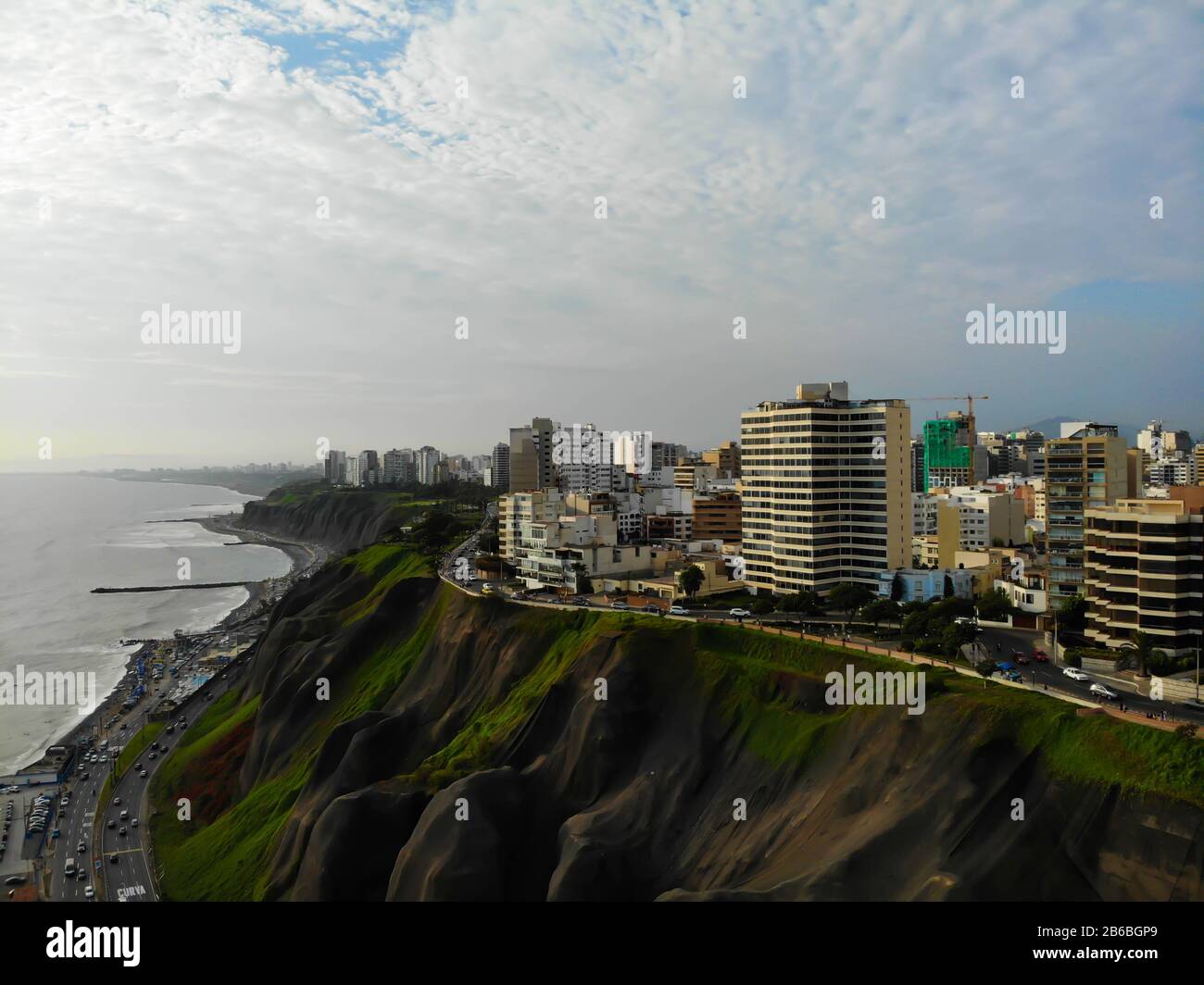 Drone photos from the Costa Verde in Lima Peru Stock Photo