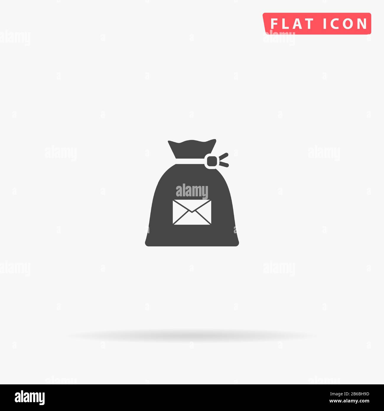 Bag Of Letters, Mail Bag flat vector icon. Glyph style sign. Simple
