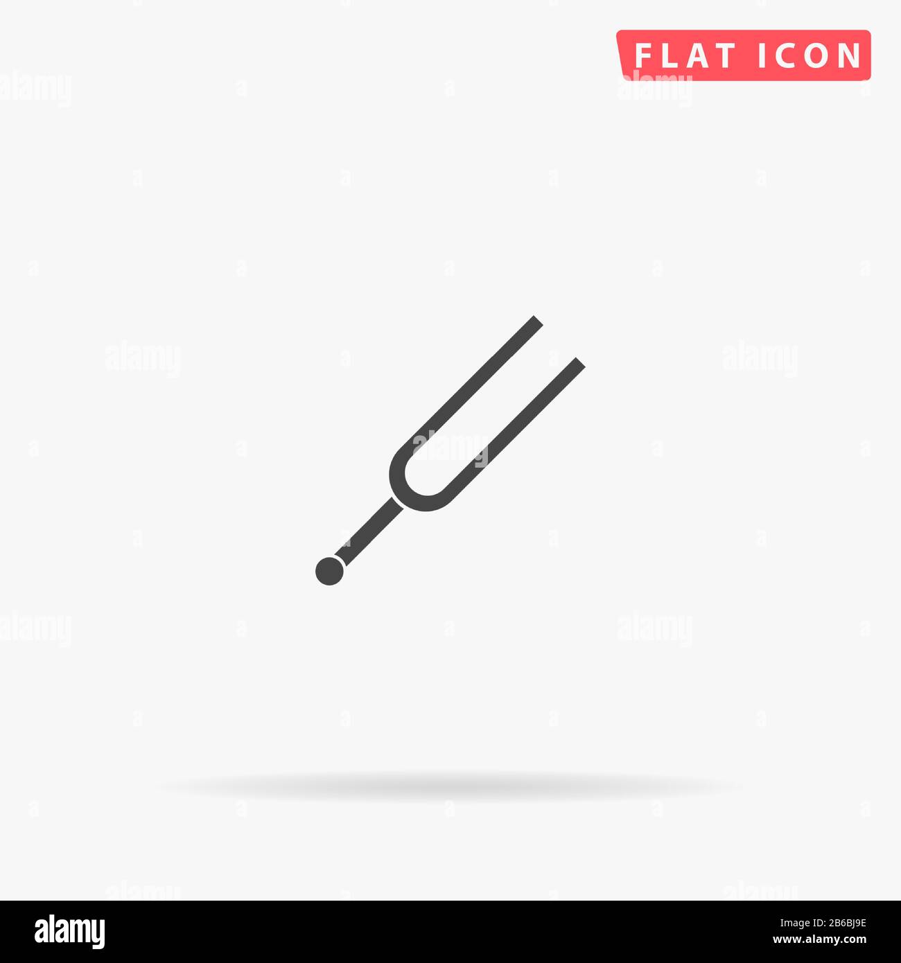Tuning Fork flat vector icon. Glyph style sign. Simple hand drawn