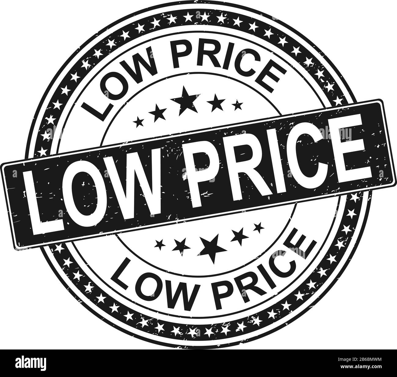 illustration of low price black stamp design icon Stock Vector