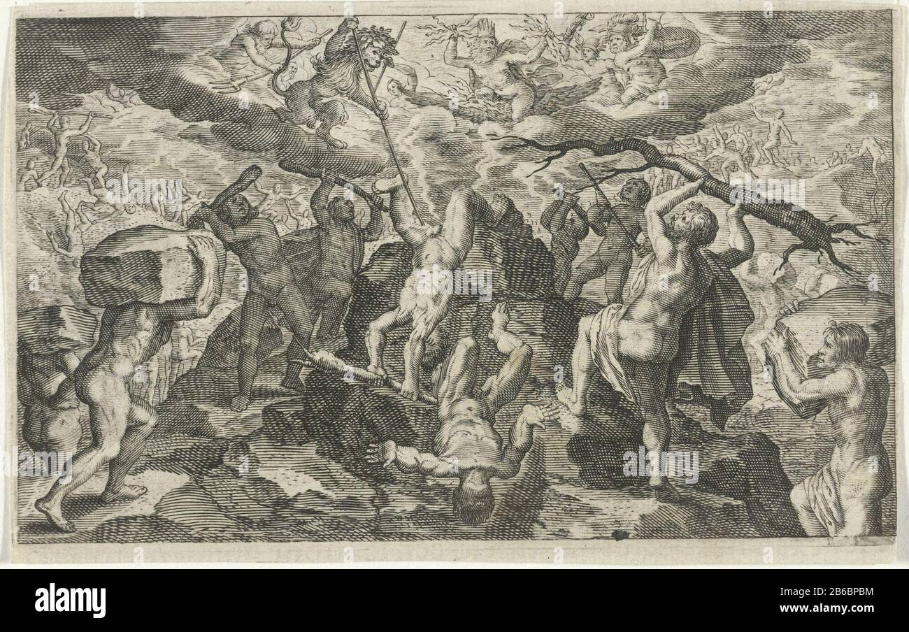 Bacchus Helps Beat The Titans Bacchus Helps The Gods In Their Fight Against The Titans Book Illustration Of Praise Sanck Bacchus 1616 Manufacturer Printmaker Jacob Mathamnaar Design David Vinckboons I Publisher Willem