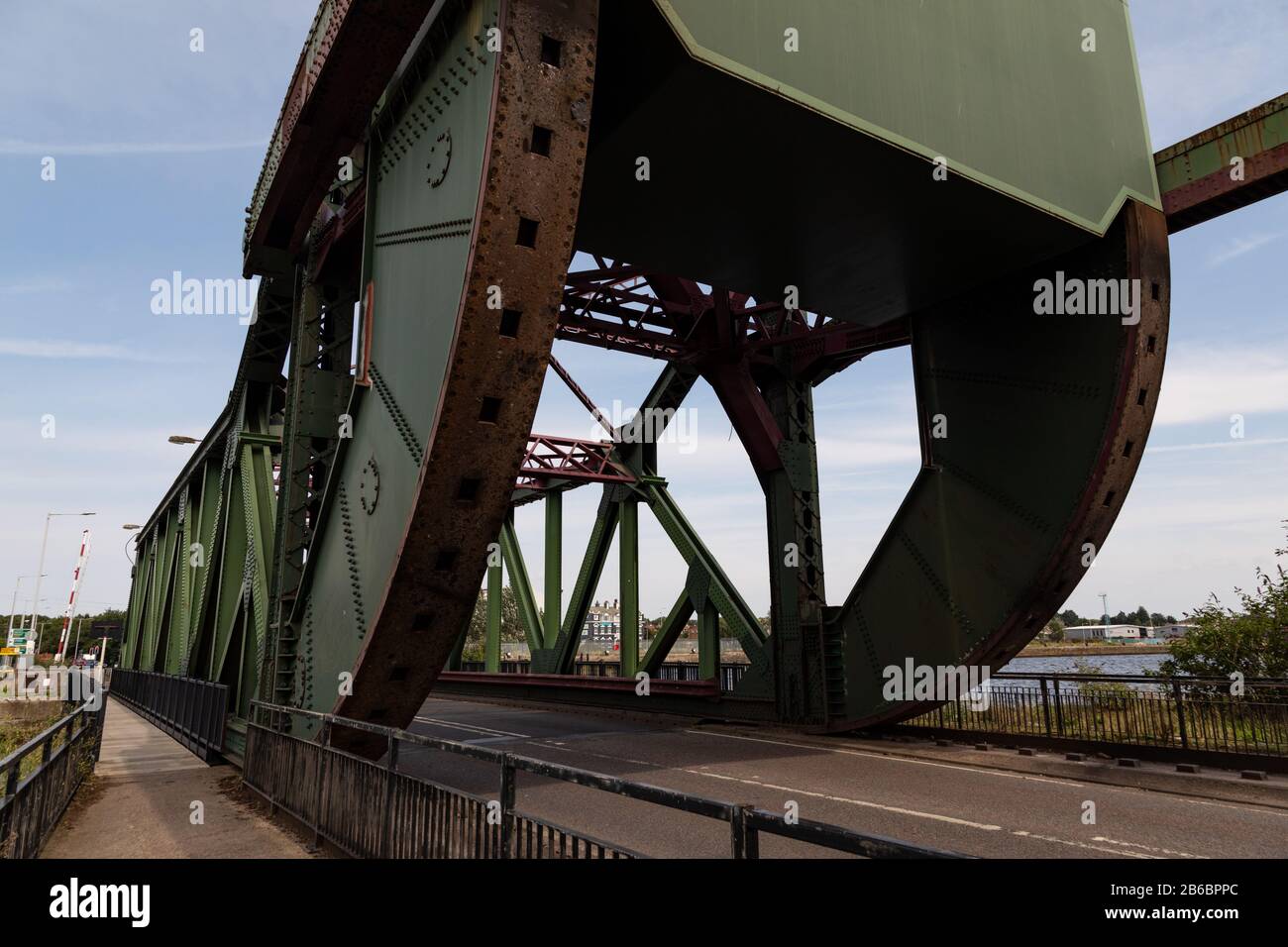 one of the four bridges between Wallasey and Birkenhead on the Wirral August 2019 Stock Photo