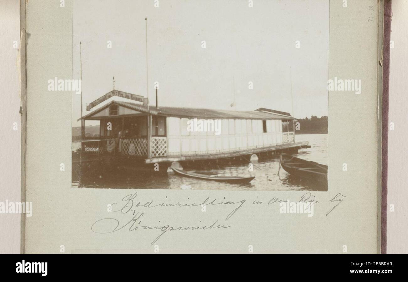 Bathhouse in the Rhine at Konigswinter Bathroom in the Rhine near Konigswinter Property Type: photographs Item number: RP-F 2004-89-38 Inscriptions / Brands: caption, written under the photo, in ink: 'Baths in the Rhine at Konigswinter' Manufacturer : Photographer: David Vermeulen (possible) Place manufacture: Germany Date: ca. 1900 - ca. 1925 Material: paper Technique: photography dimensions: photo: h 85 mm × W 116 mmblad: h 171 mm × W 280 mm Stock Photo