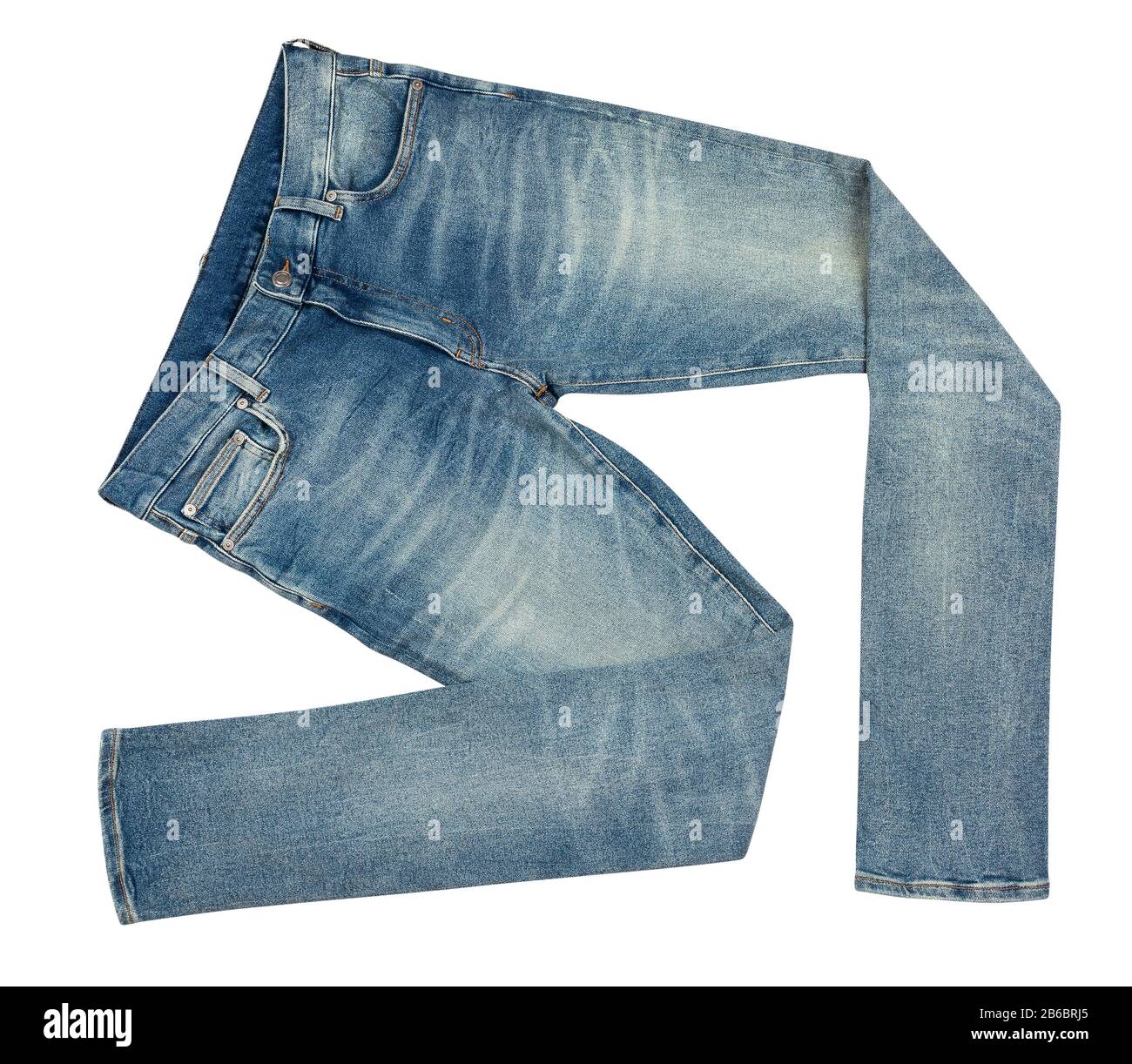blue jeans path isolated on white Stock Photo