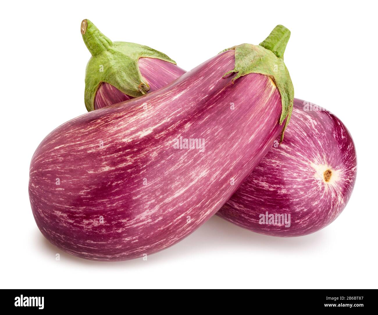 striped eggplant path isolated on white Stock Photo