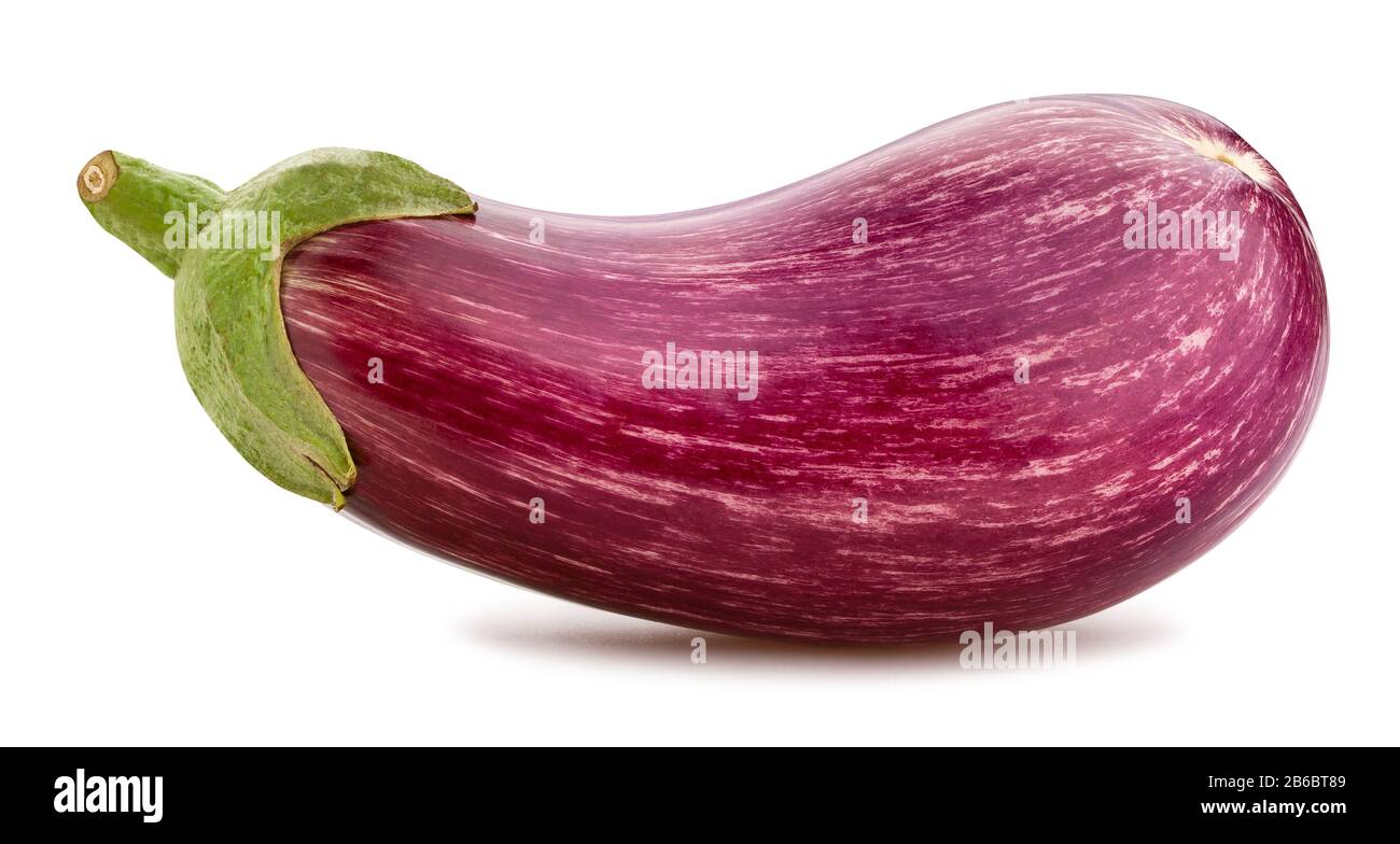 striped eggplant path isolated on white Stock Photo