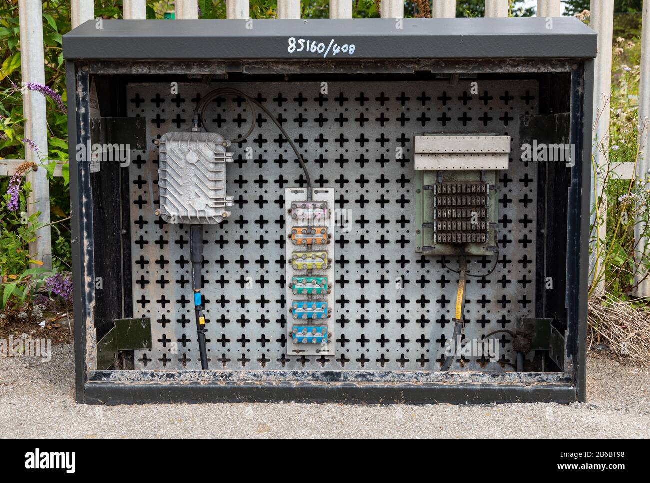 Uncovered disused telephone exchange box inWallasey Wirral August 2019