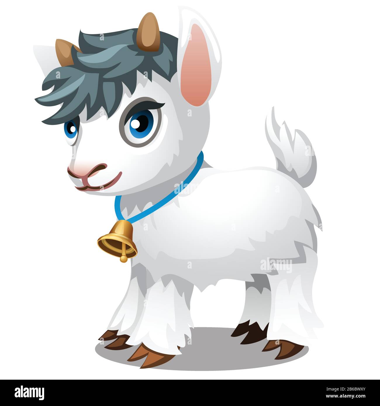 Cute little goat isolated on a white background. Vector cartoon close-up  illustration Stock Vector Image & Art - Alamy