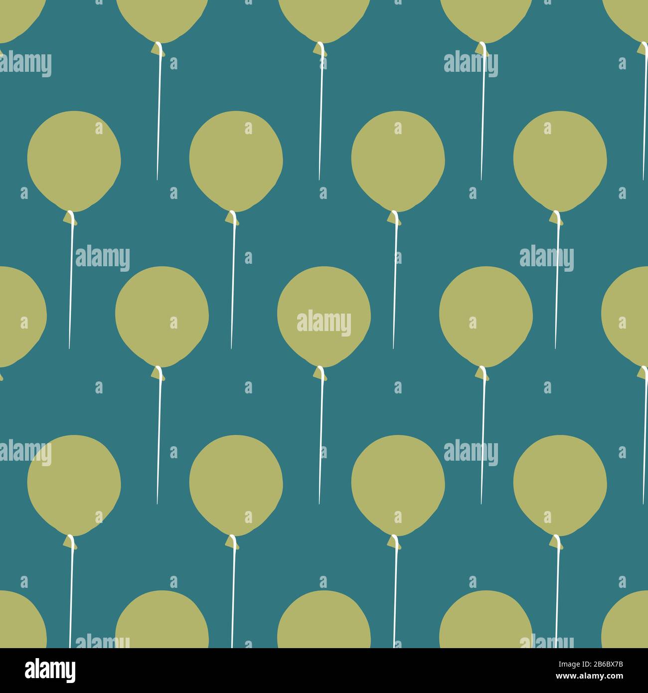 green baloons seamless vector pattern on teal Stock Vector