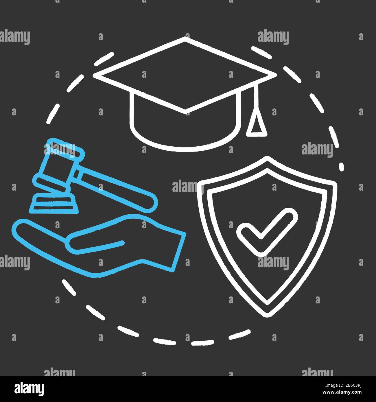 Advocate support chalk RGB color concept icon. Legal assistance for