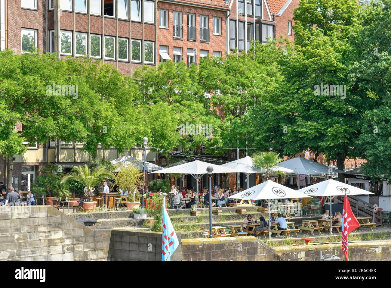 Gastronomie, Schlachte, Weserpromenade, Bremen, Deutschland Stock Photo