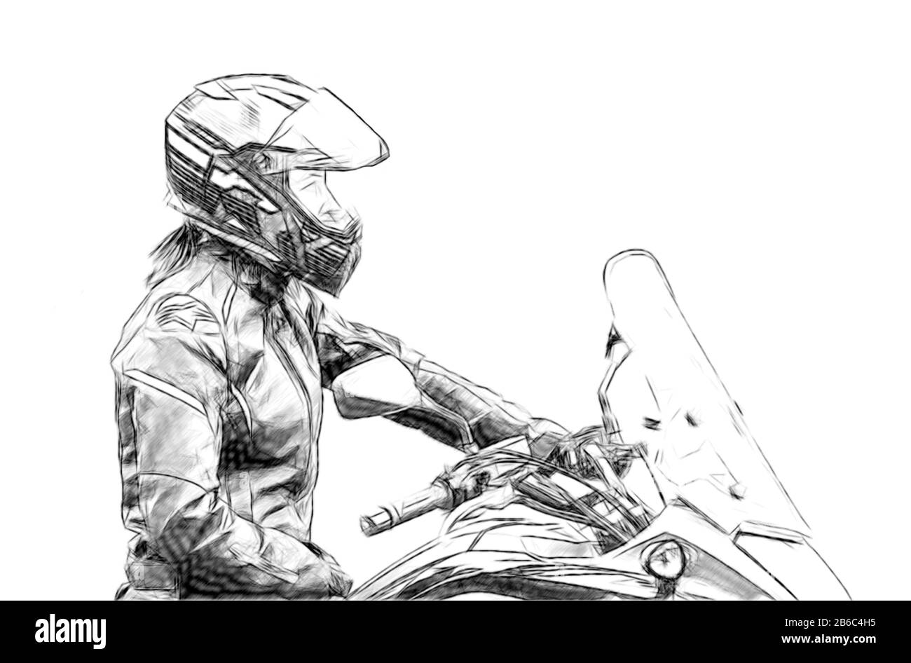 Motorcycle gymkhana sport. A biker on a motorcycle Motorcycling Stock Photo