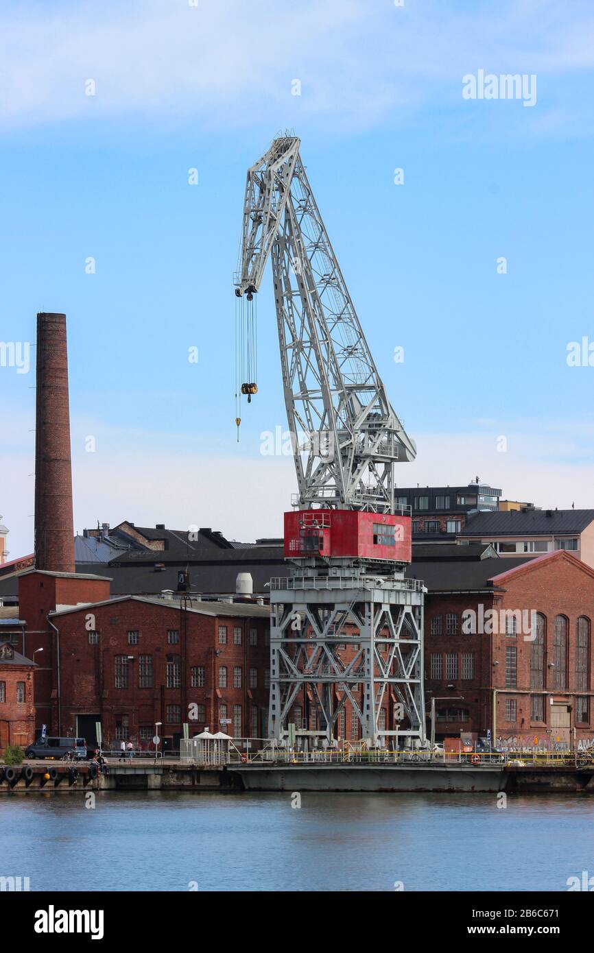 Hietalahti docks' dock crane in Helsinki, Finland Stock Photo