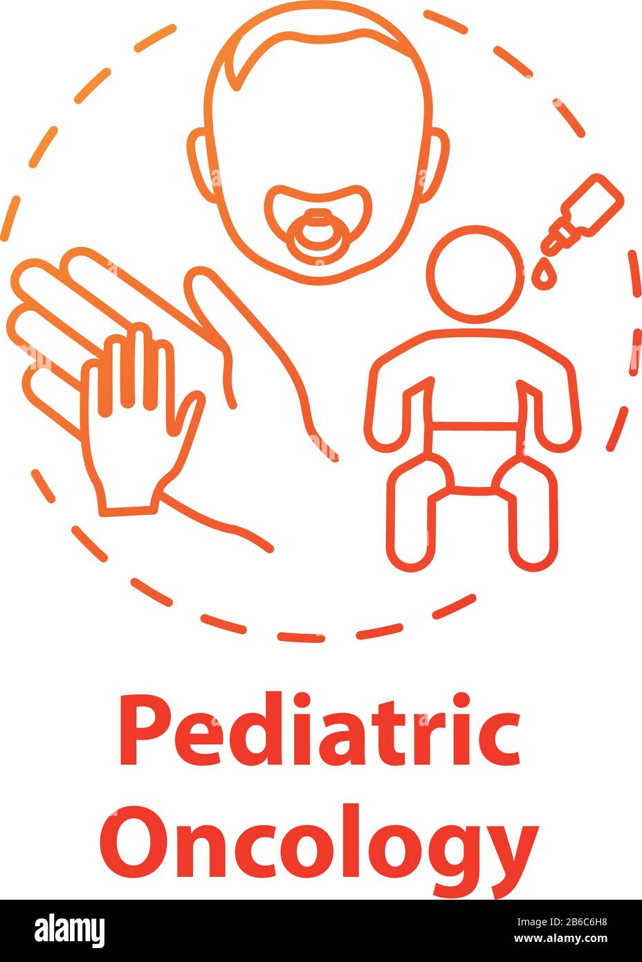 Pediatric oncology concept icon. Child health care. Childhood cancer
