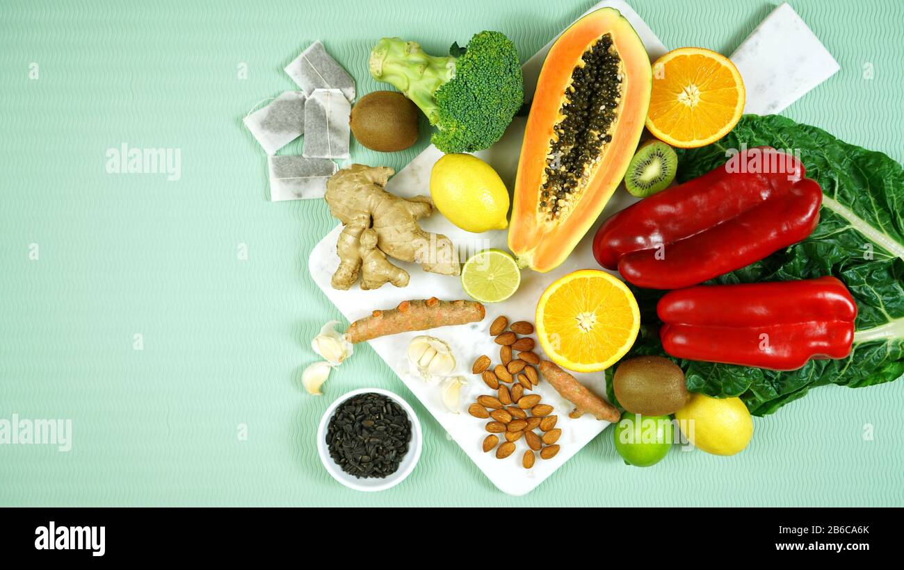 Foods that boost the Immune System. Citrus, red bell peppers, broccoli