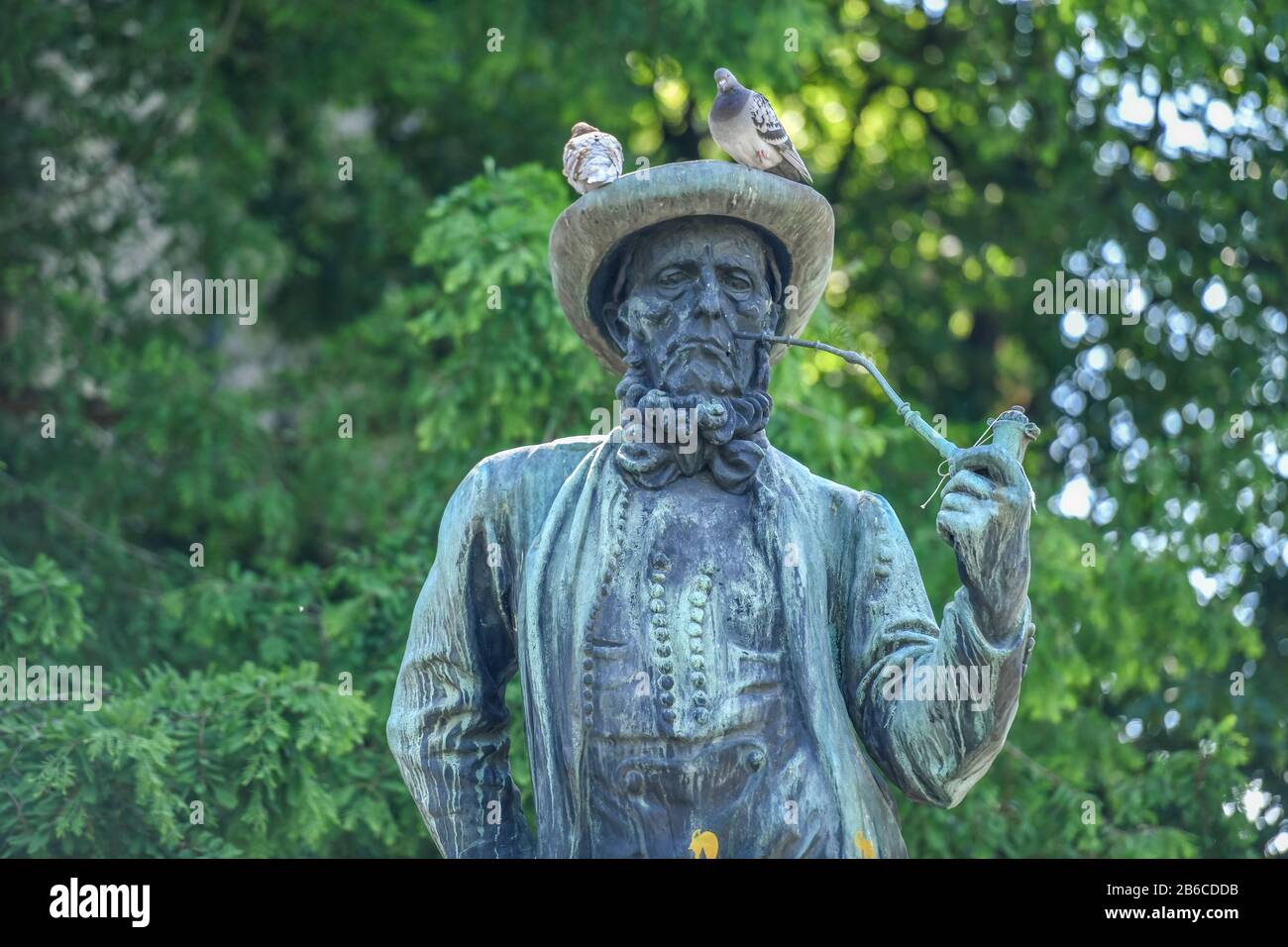 Leineweber-Denkmal, Altstädter Kirchplatz, Bielefeld, Nordrhein-Westfalen, Deutschland Stock Photo