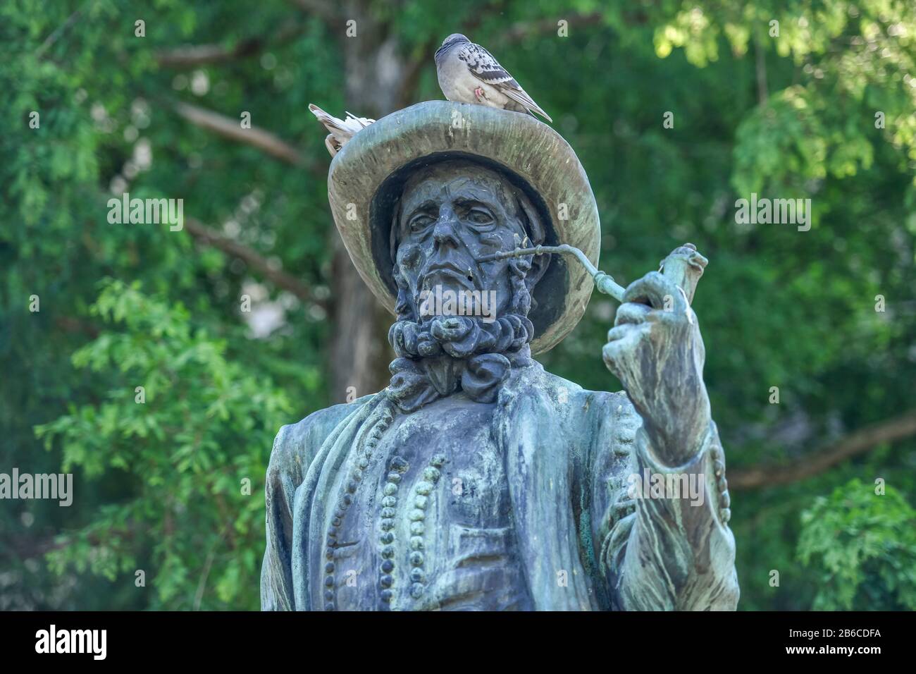 Leineweber-Denkmal, Altstädter Kirchplatz, Bielefeld, Nordrhein-Westfalen, Deutschland Stock Photo