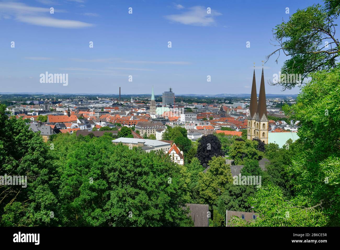 Stadtpanorama, Bielefeld, Nordrhein-Westfalen, Deutschland Stock Photo
