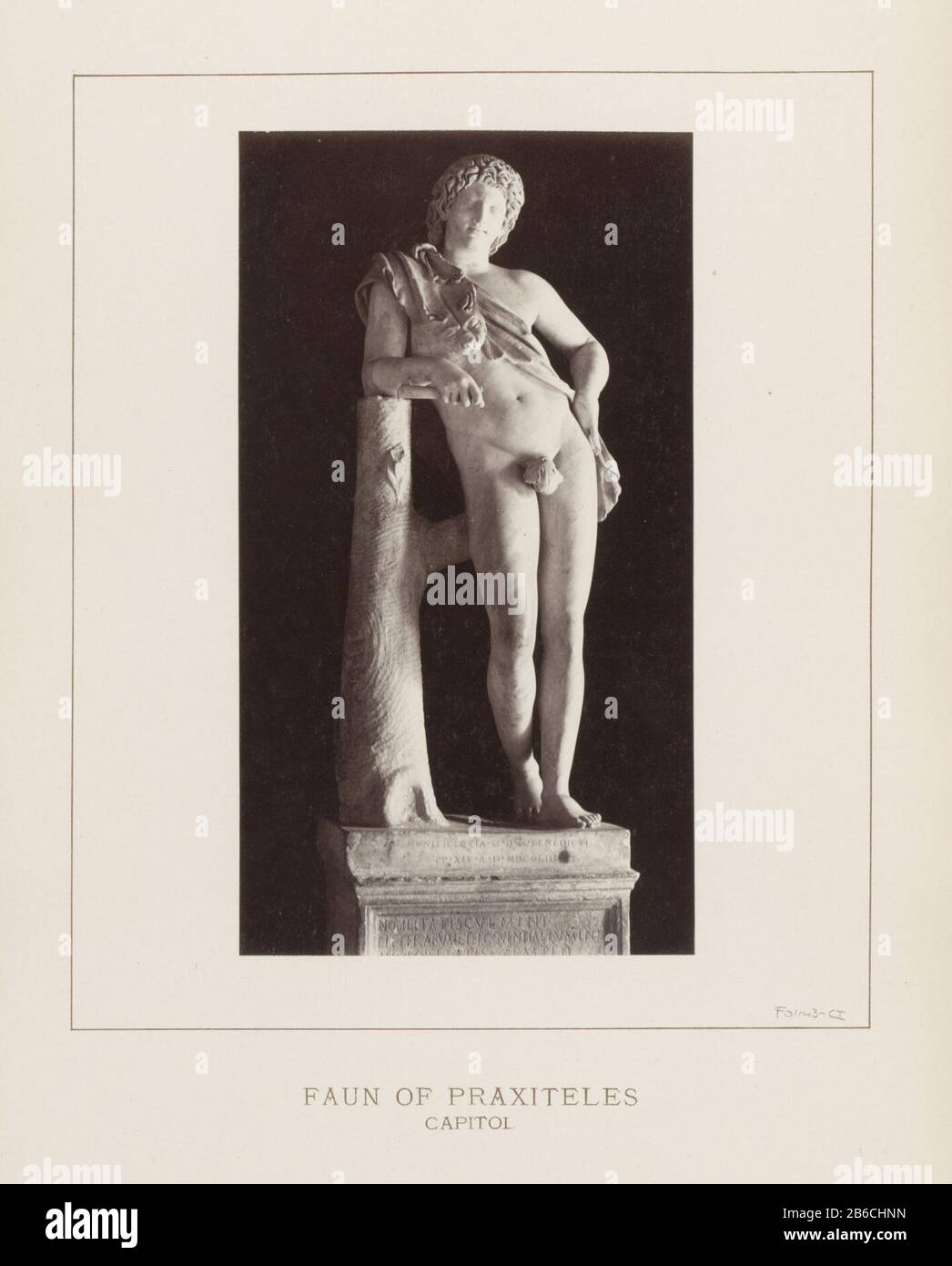 Faun sculpture of Praxiteles Faun of Praxiteles, Capitol (title object) Part of album with Seen from where shots: conditions and artworks Rome. Manufacturer : photographer : anonymous location manufacture: Vatican Dating: ca. 1860 - ca. 1900 Physical characteristics: albumin printing material: photo paper Technique: albumin pressure dimensions: picture: h 242 mm × W 134 mm Subject: piece of sculpture, reproduction of a piece of sculpture youth, adolescent Stock Photo