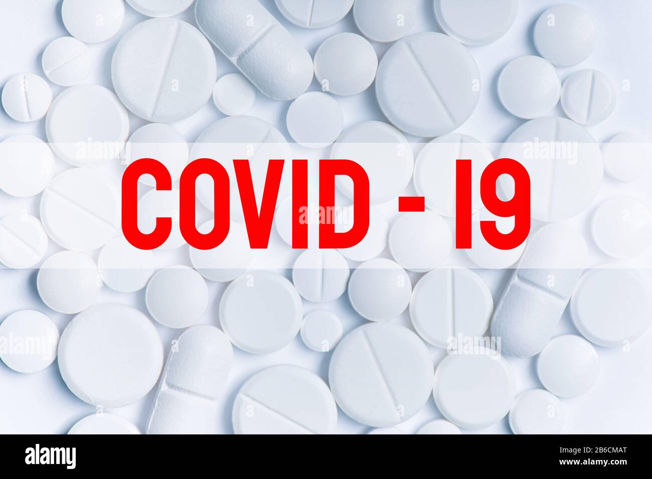Tablets with COVID-19 text. Concept novel coronavirus 2019-nCoV. Chinese coronavirus outbreak. Stock Photo
