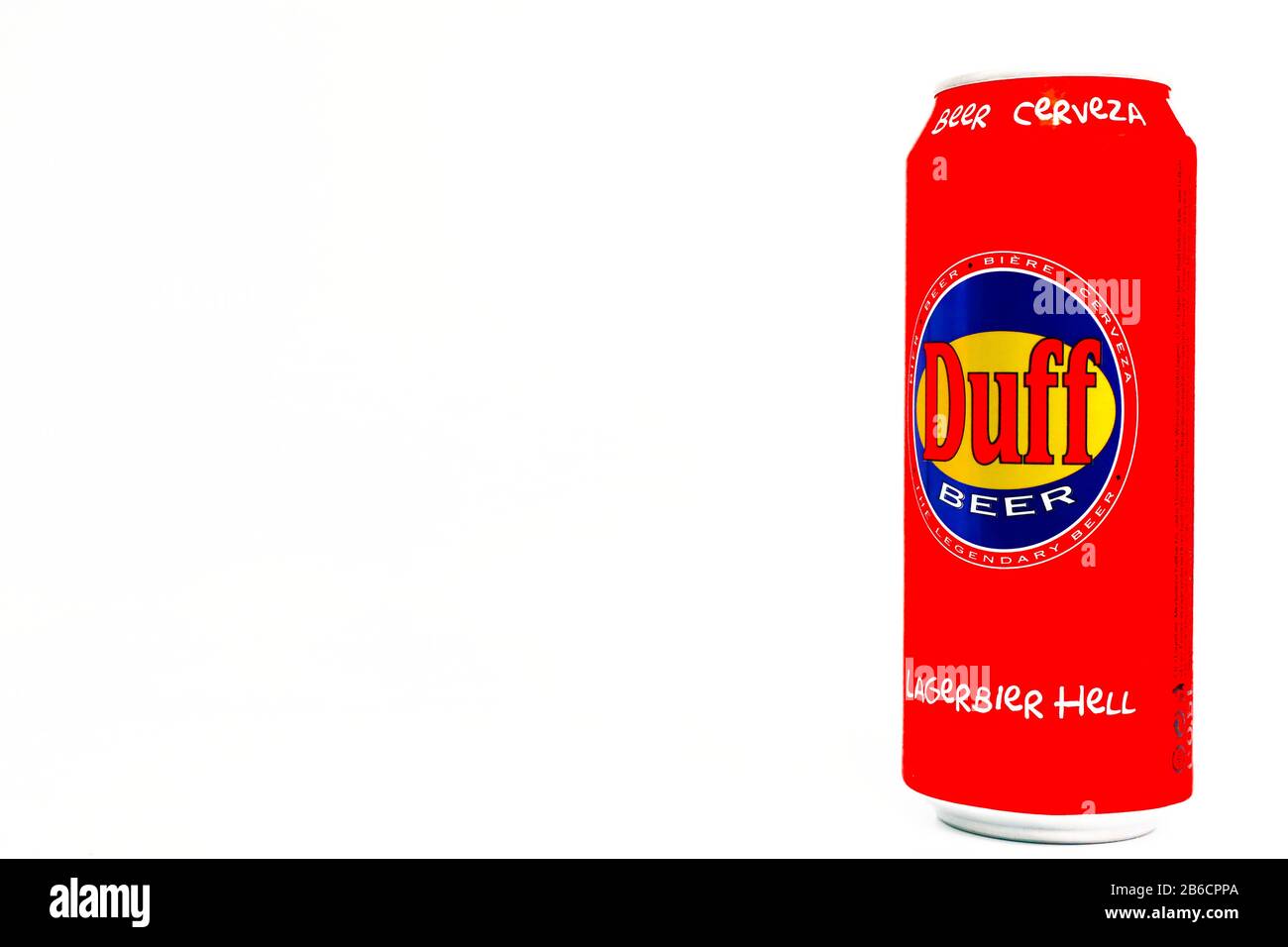 DUFF Beer, the legendary beer produced by Duff beverage GmbH Stock Photo