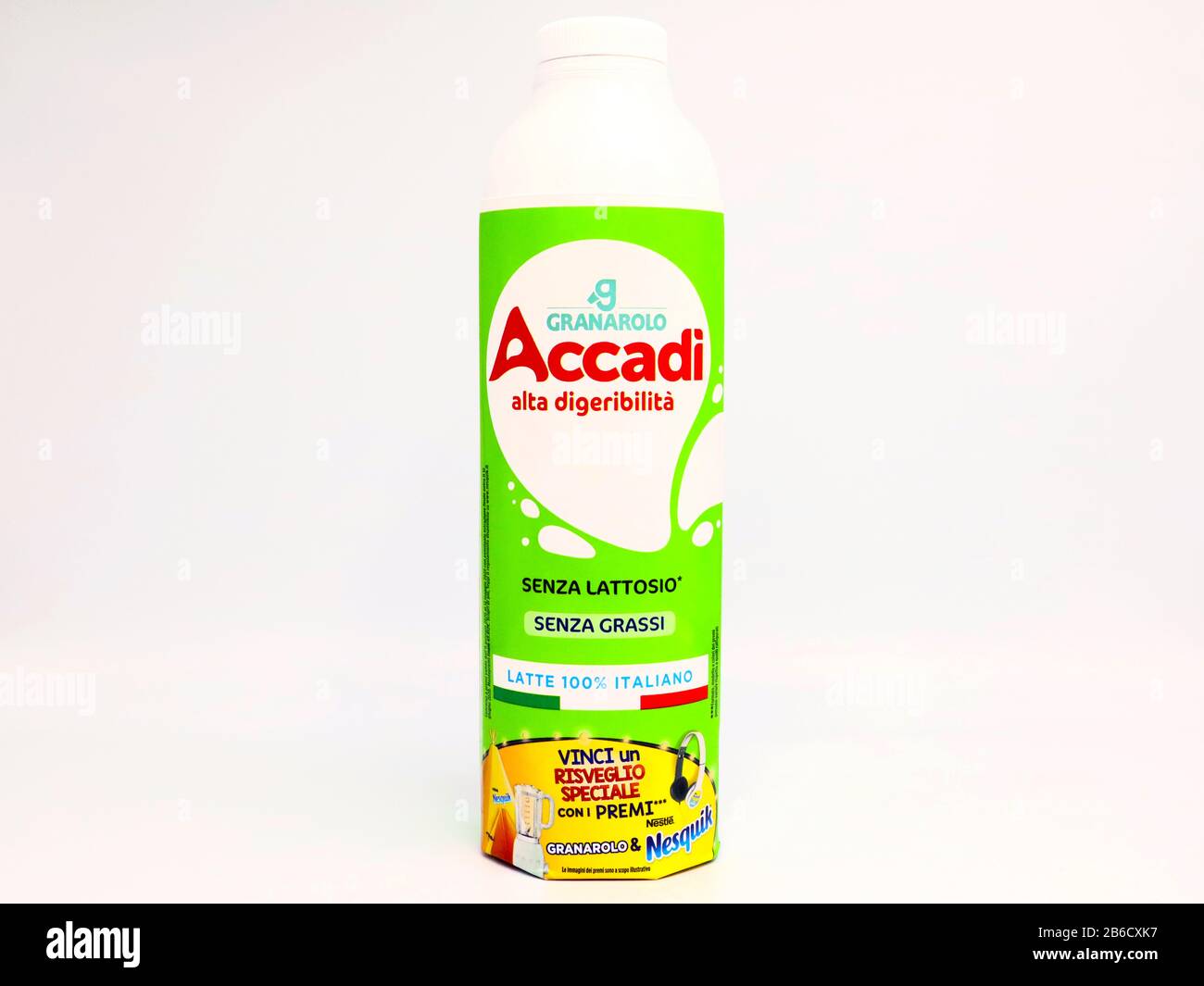 Accadì Lactose Free, fat free, Italian Milk produced by Granarolo Stock  Photo - Alamy