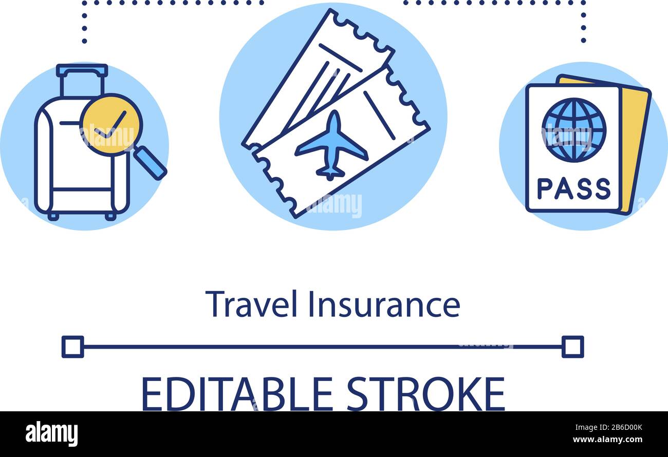 Travel insurance concept icon. Personal protection for tourist. Luggage ...