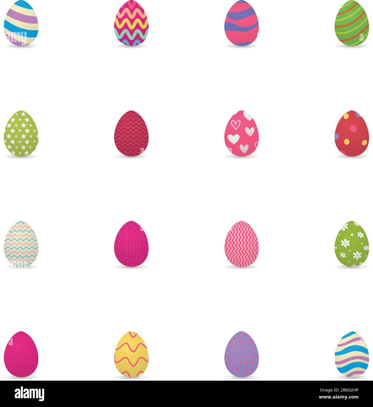 Set of decorated easter eggs Stock Vector