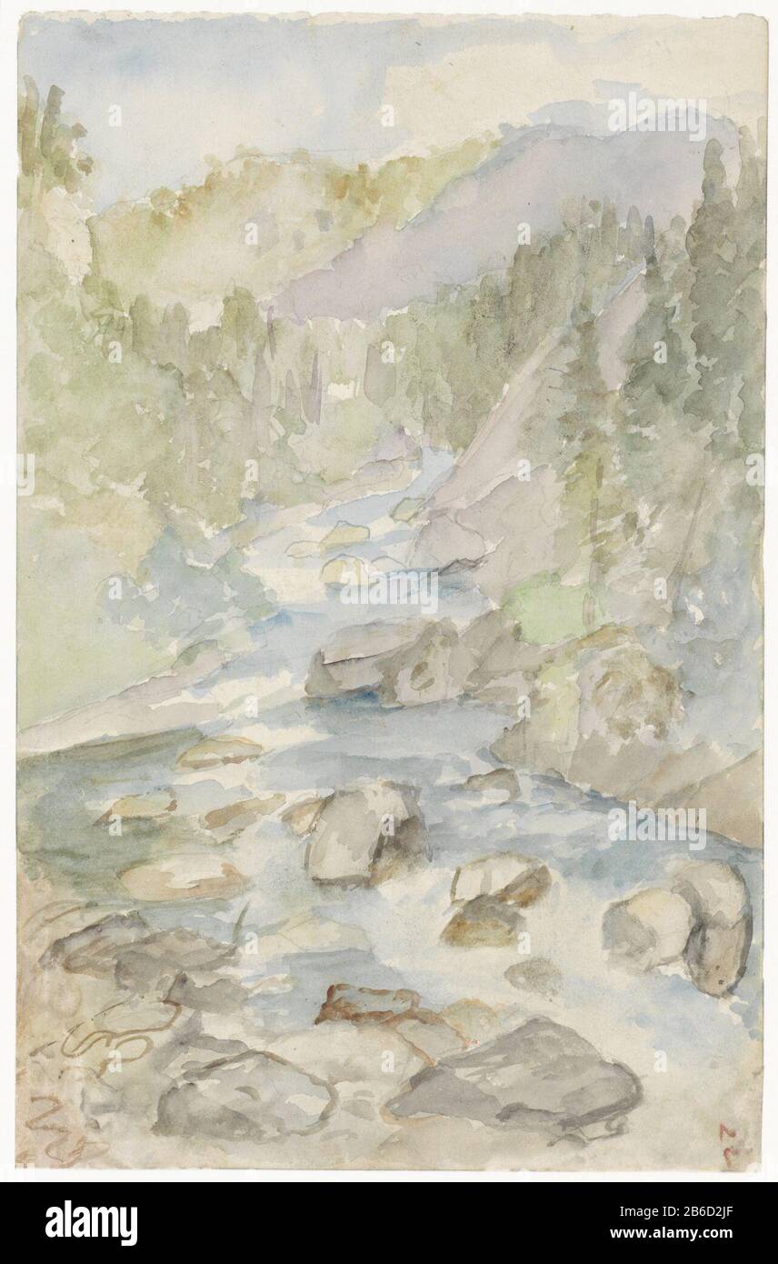 Mountain Landscape With River Mountain Scenery With Stream Object Type Drawing Watercolor Item Number Rp T 1979 323 Manufacturer Artist Joseph Israel Dating 1834 1911 Physical Features Pencil Paintbrush In Colors In Watercolor painting for beginners of mountain landscape easy with forest. alamy