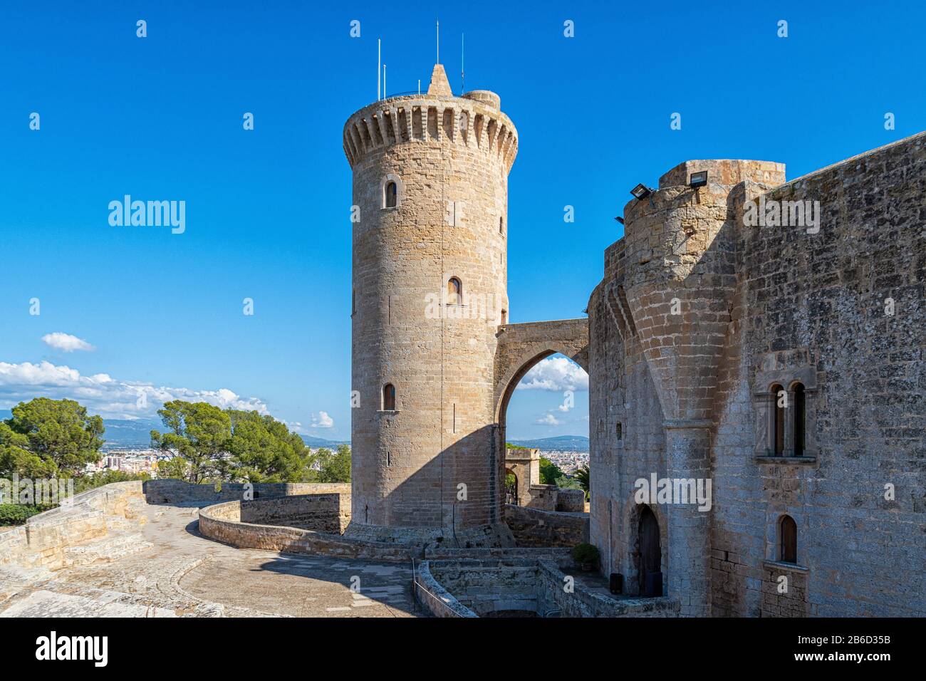 The castell de Bellver in Palma de Mallorca Stock Photo