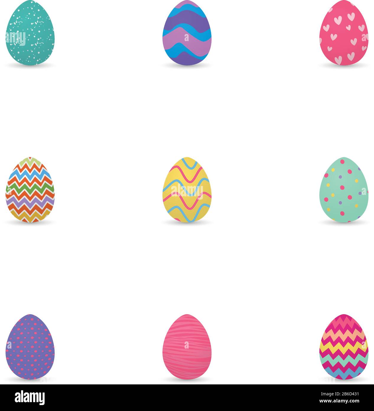 Set of decorated easter eggs Stock Vector