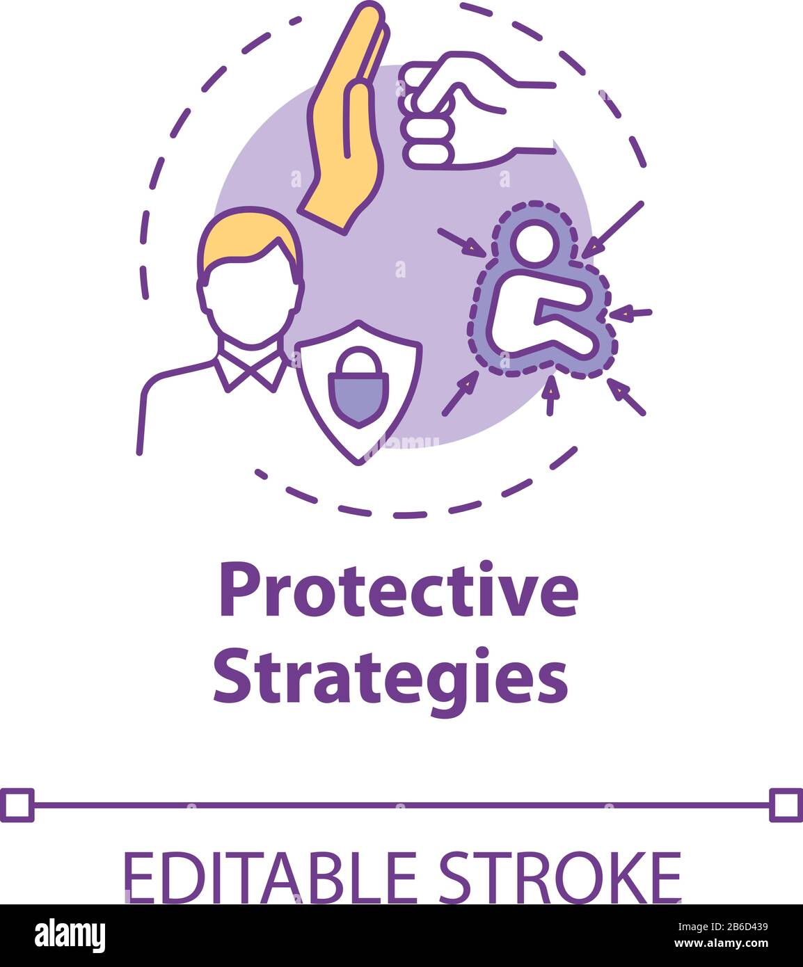 Protective strategies concept icon. Smart development. Client support ...