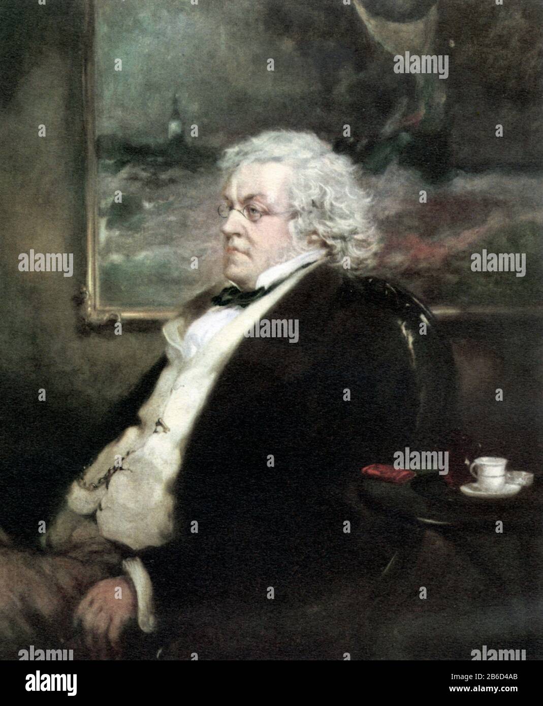 William Makepeace Thackeray (1811-1863), 19th century. By Sir John Gilbert (1817-1897). William Makepeace Thackeray (1811-1863), British novelist and author. He is known for his satirical works, particularly Vanity Fair, a panoramic portrait of British society. Stock Photo