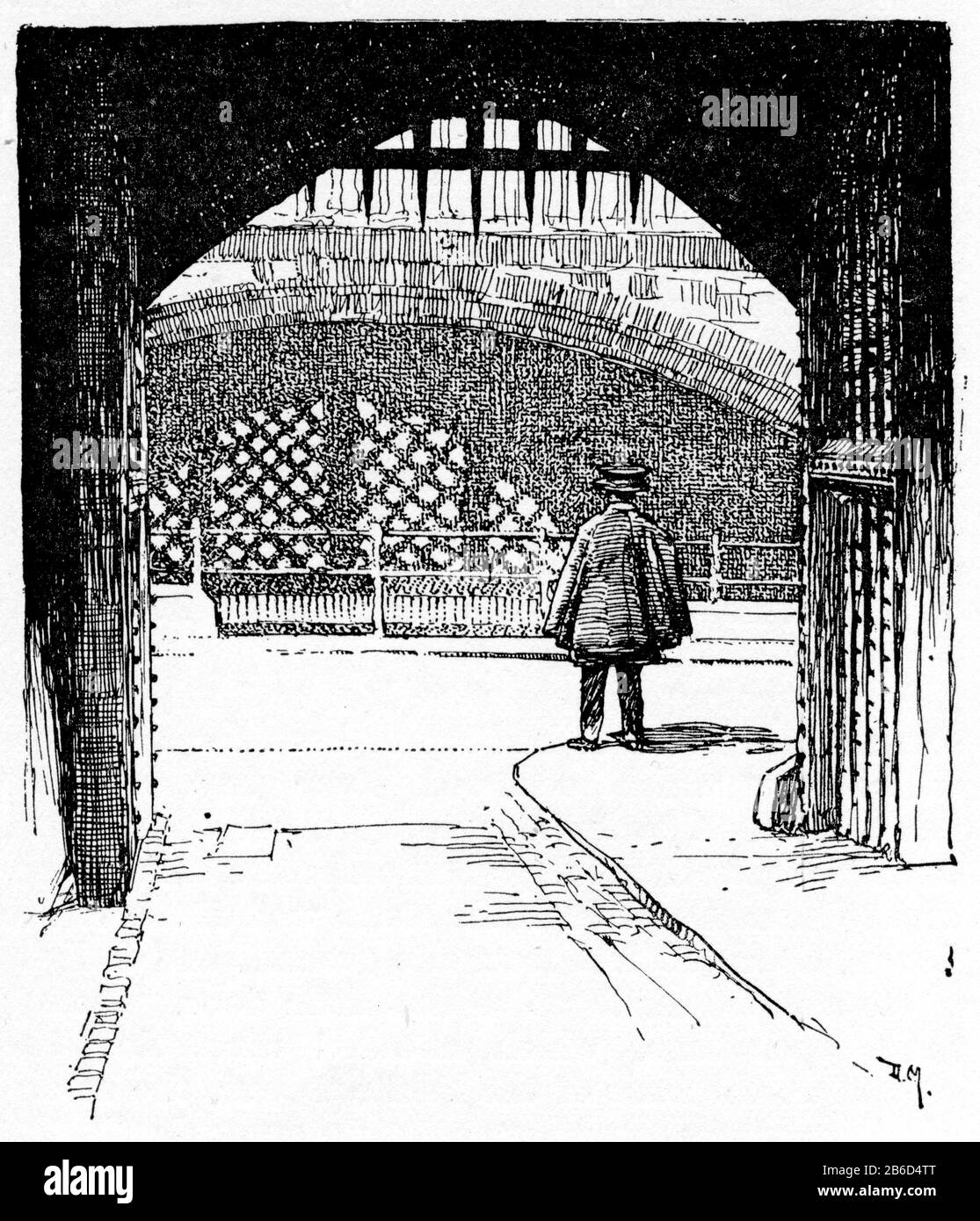 The Traitors Gate (from the gate of the Bloody Tower), Tower of London, London, c1926. By Donald Maxwell (1877-1936). The Tower of London, officially Her Majesty's Royal Palace and Fortress of the Tower of London, was founded towards the end of 1066 as part of the Norman Conquest of England. The Traitors' Gate is an entrance through which many prisoners of the Tudors entered the Tower of London. The gate was built by Edward I (1239-1307), to provide a water-gate entrance to the Tower. It is part of St. Thomas's Tower, which was designed to provide additional accommodation for the royal family. Stock Photo