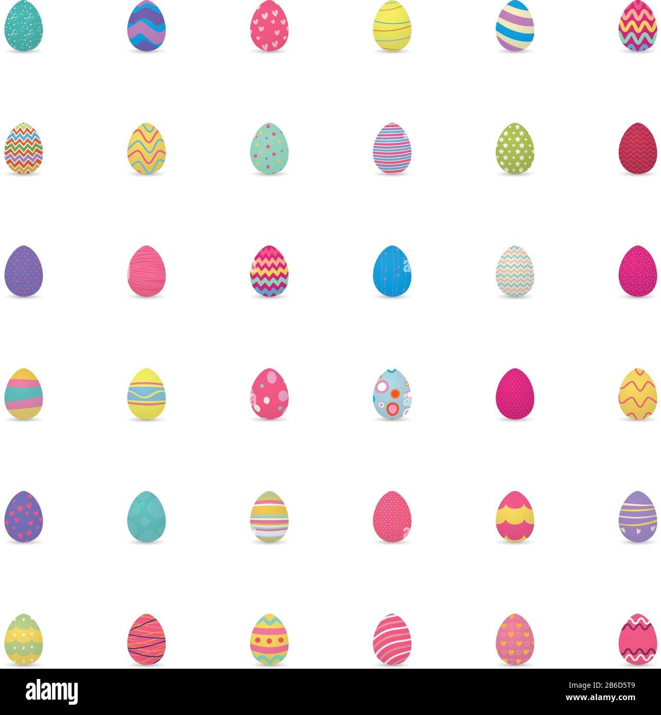 Set of decorated easter eggs Stock Vector