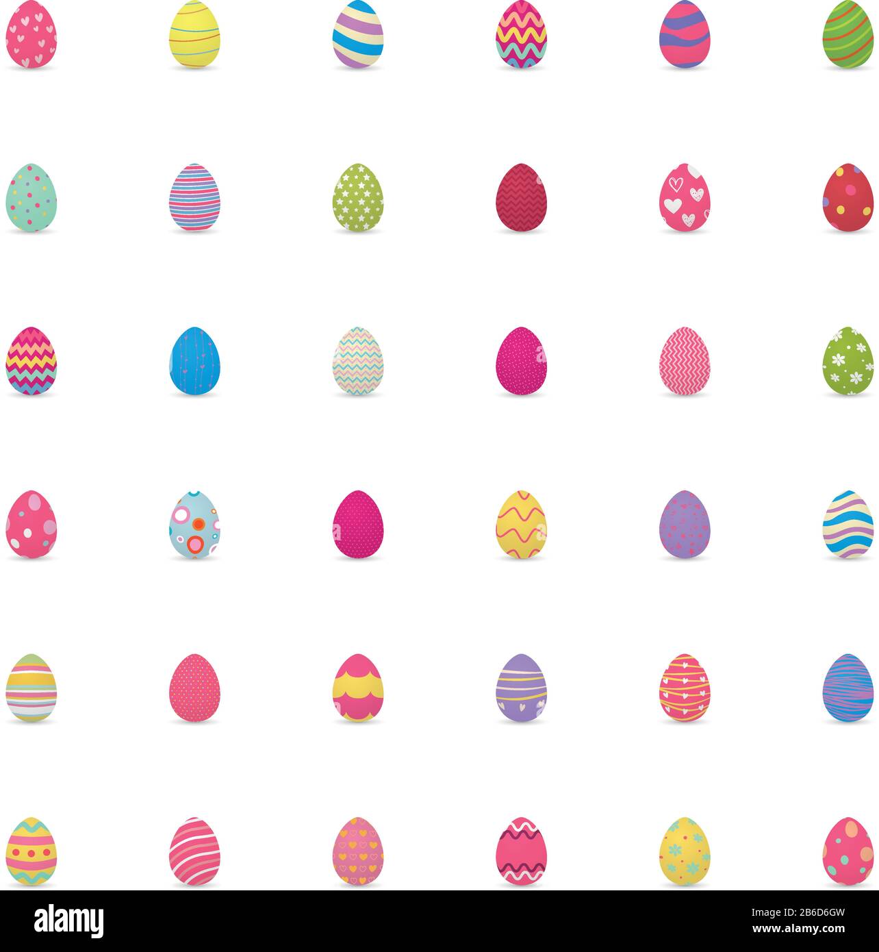 Set of decorated easter eggs Stock Vector