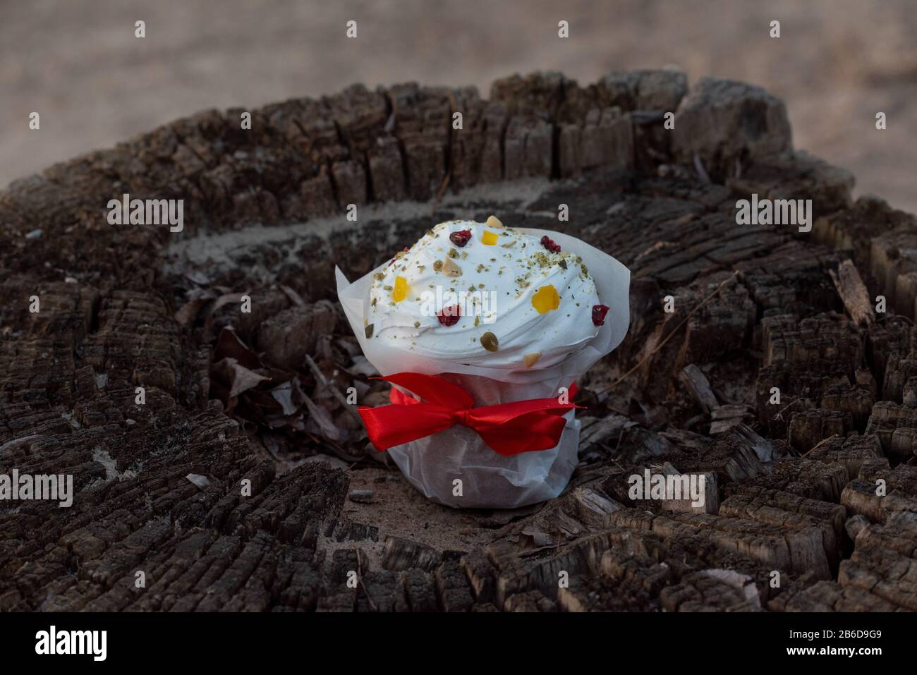 Easter cake on a dark background. Easter cake. Preparation for the holiday Stock Photo