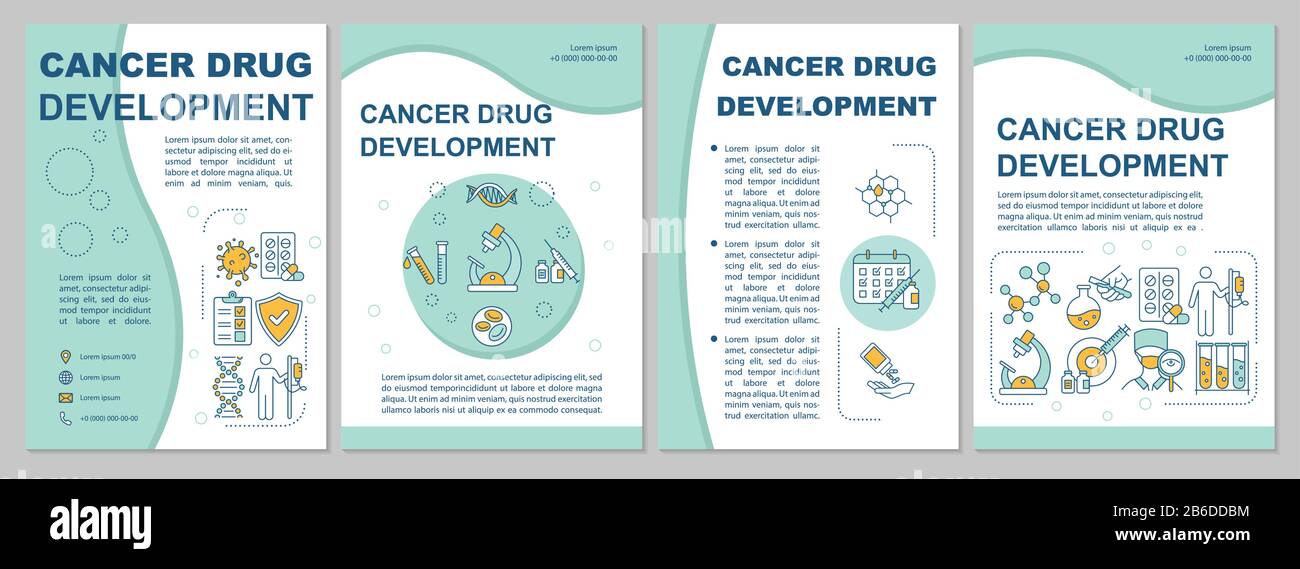 Cancer drug development brochure template. Oncology treatment ...